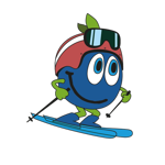 Tecknad Bärra som åker skidor