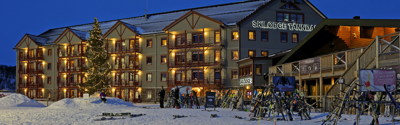 Ski Lodge Tänndalen vinterkväll